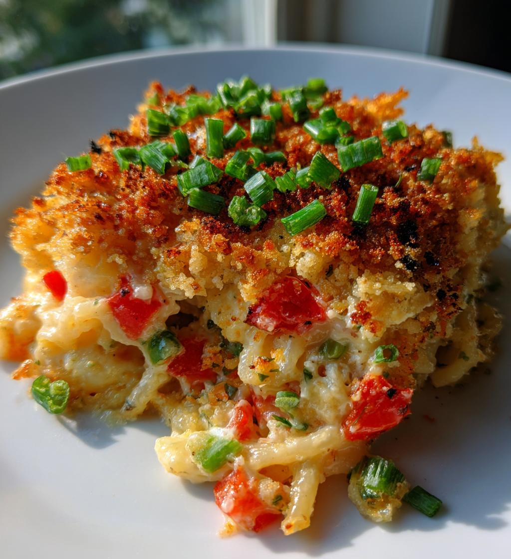 spicy southern cheesy chicken spaghetti casserole - detail 1