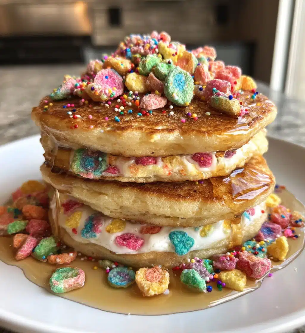 st patricks day lucky charms pancakes - detail 1