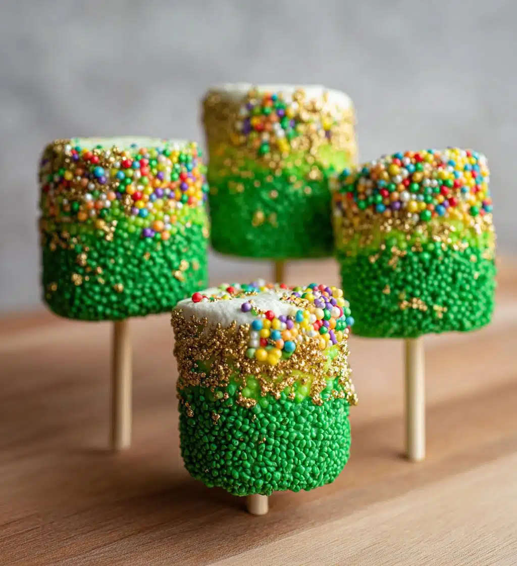 st patricks day marshmallow pops - detail 1