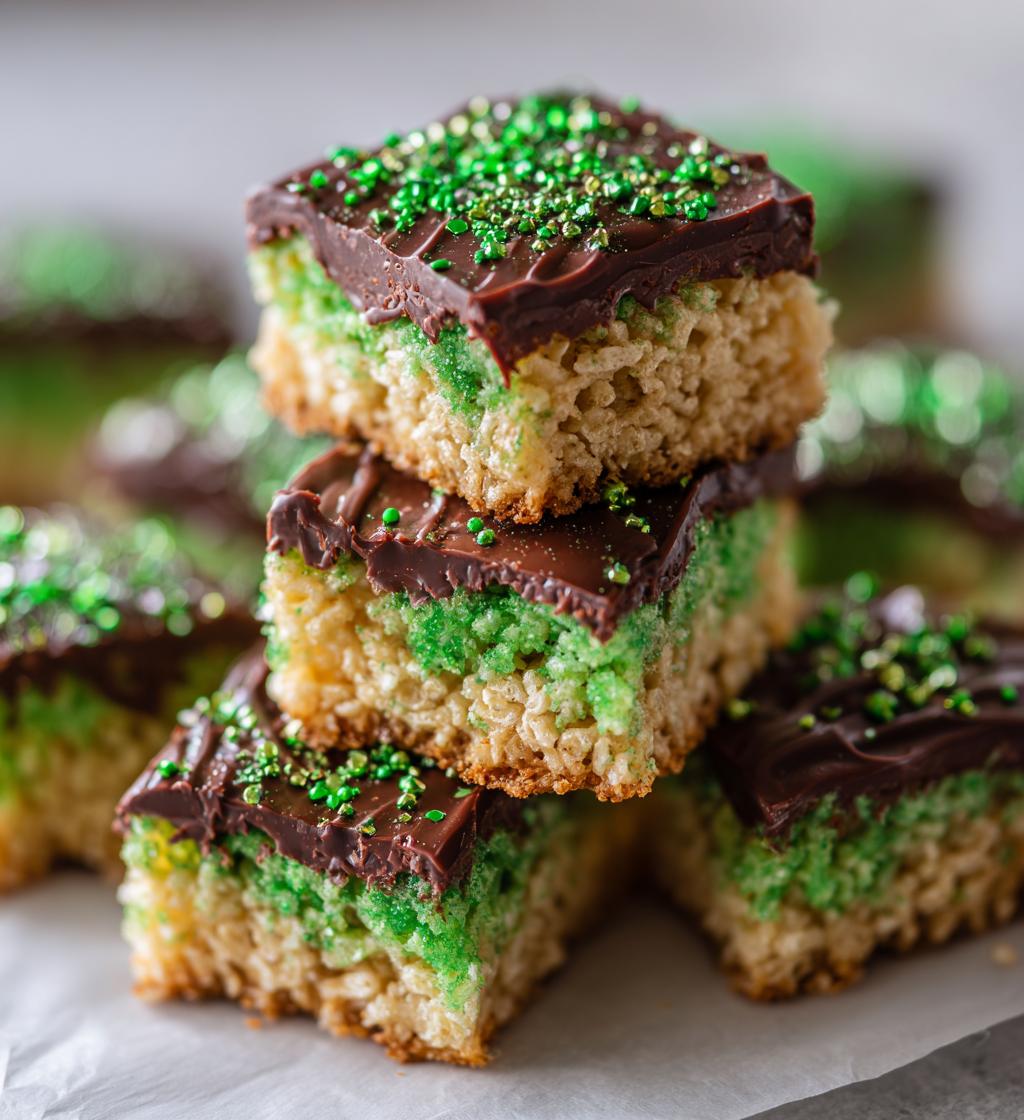 st patricks day rice krispie treat bites - detail 1