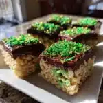 st patricks day rice krispie treat bites