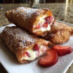 strawberry cheesecake eggroll bites