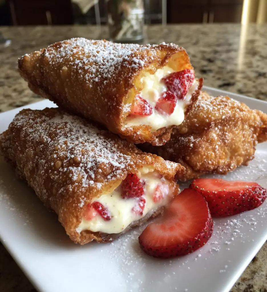 strawberry cheesecake eggroll bites