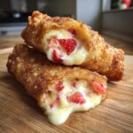 strawberry cheesecake stuffed eggroll bites