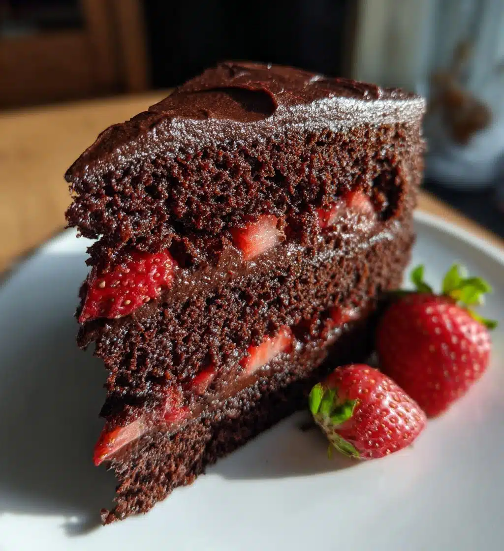 strawberry chocolate cake - detail 1