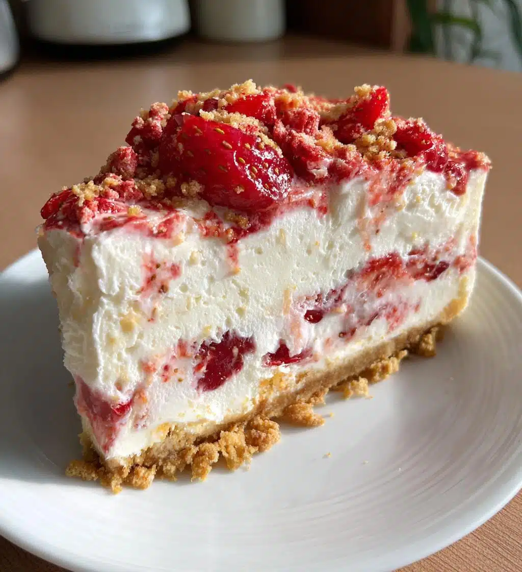 strawberry crunch cheesecake - detail 1