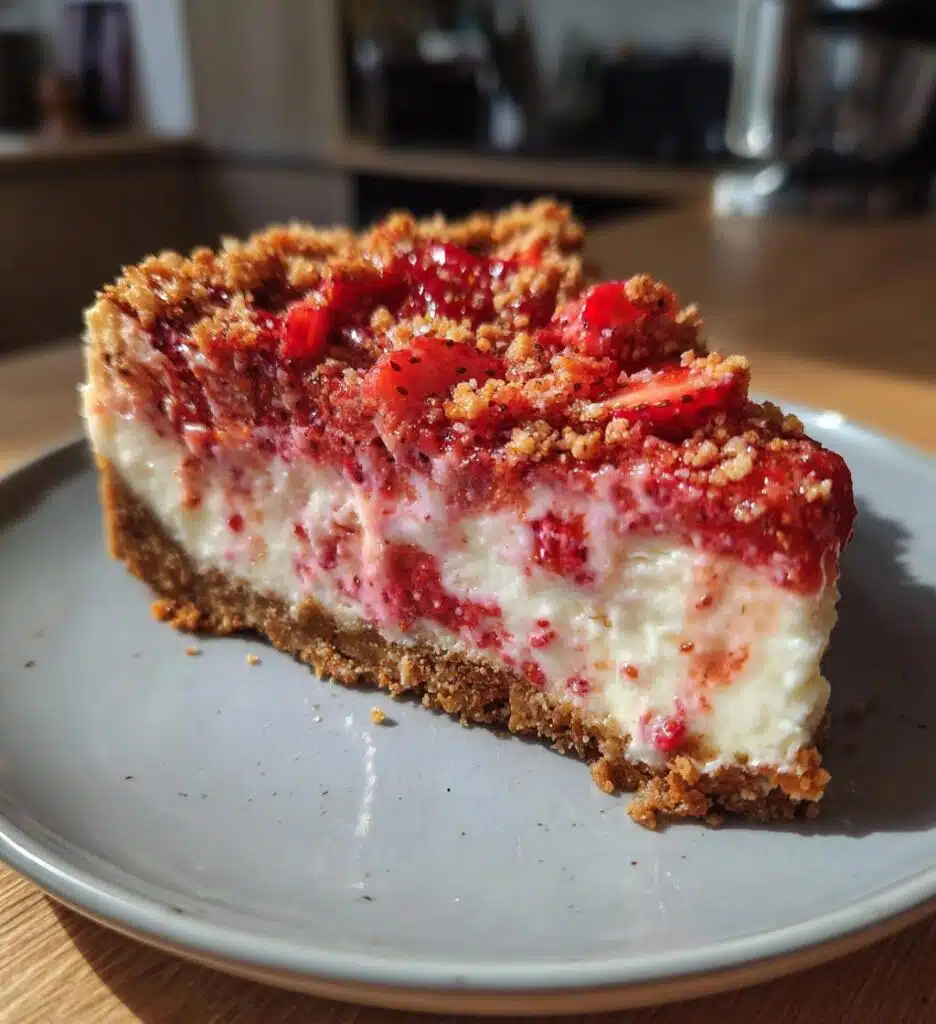 strawberry crunch cheesecake