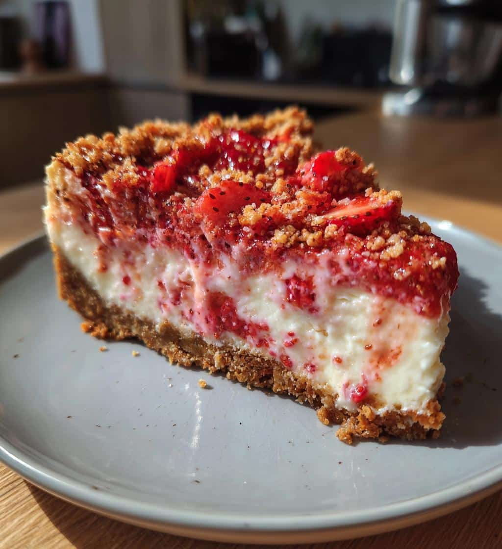 strawberry crunch cheesecake