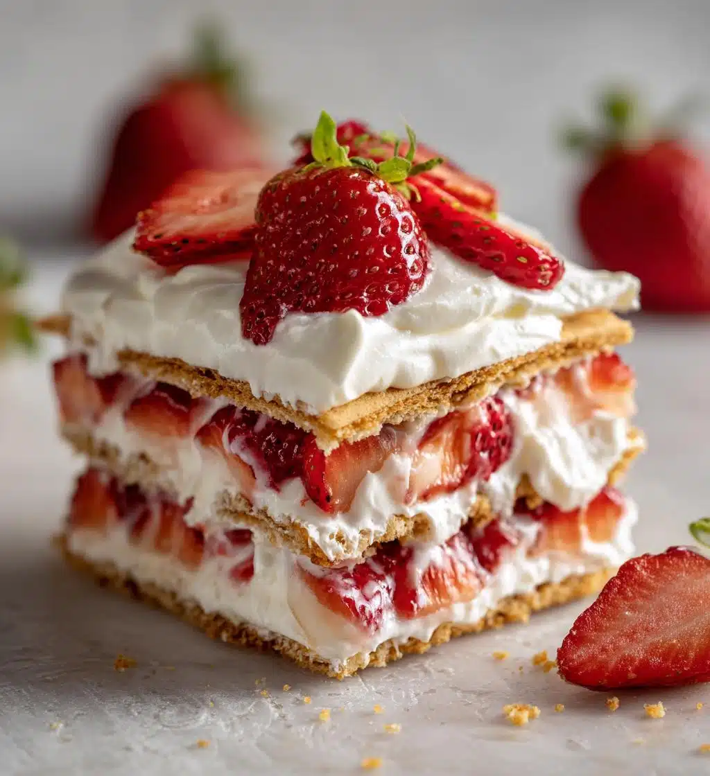strawberry dream icebox cake - detail 1