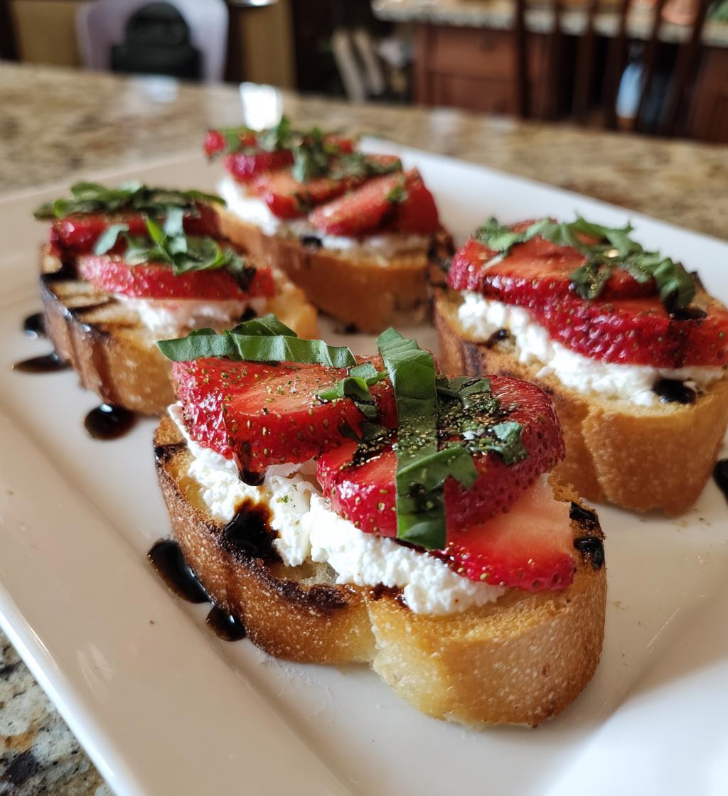 strawberry goat cheese bruschetta - detail 1