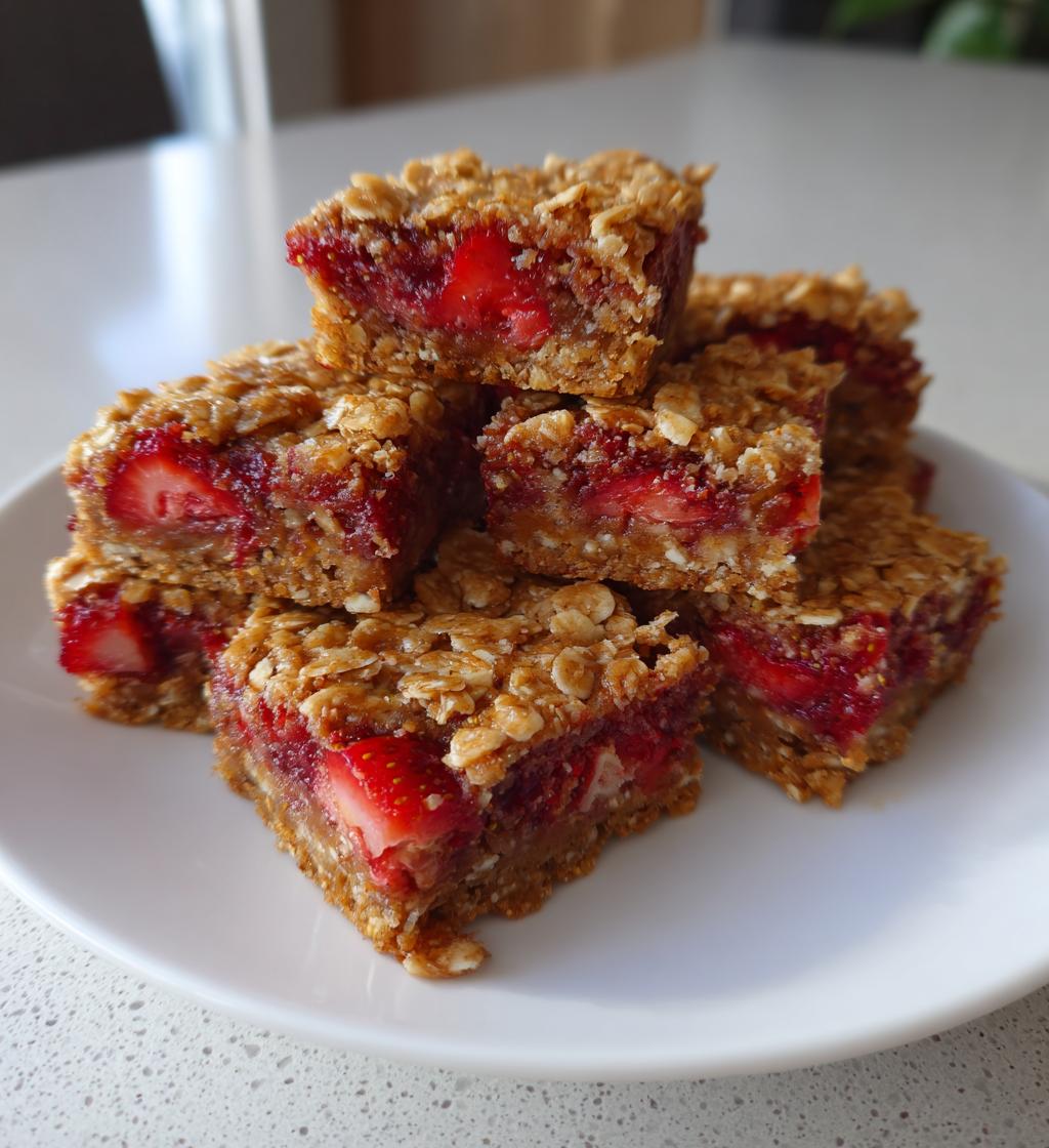 strawberry oat bars - detail 1