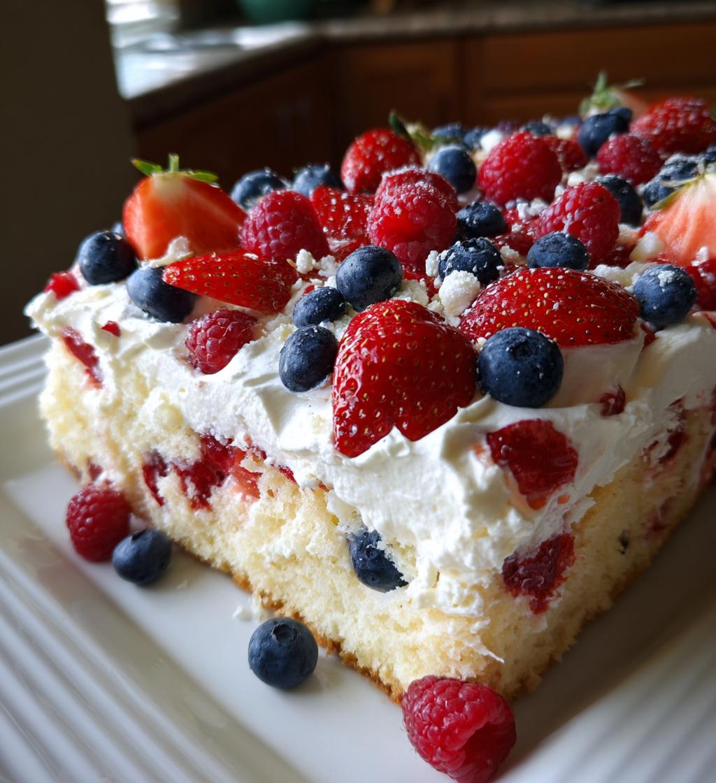 summer berry poke cake recipe - detail 1