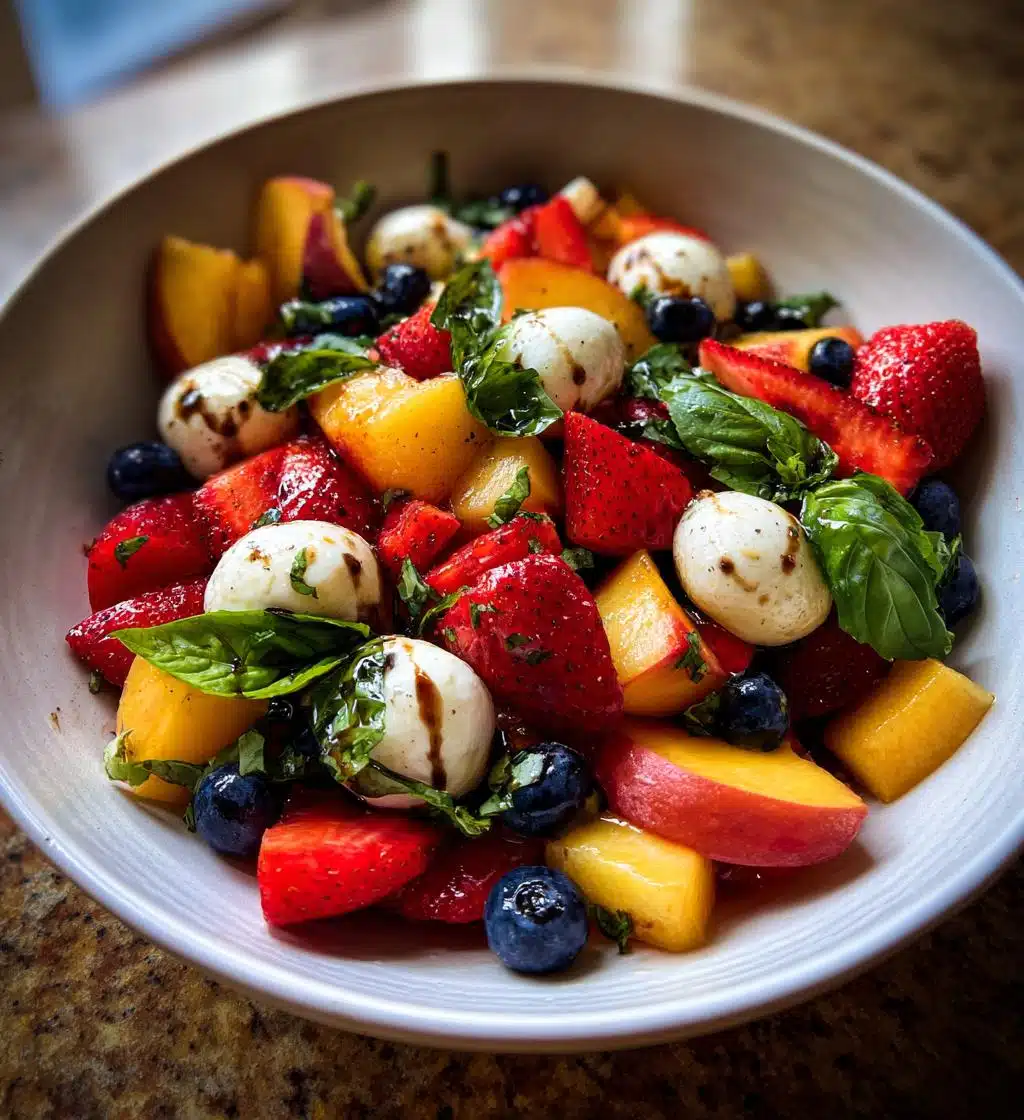 summer fruit caprese salad - detail 1