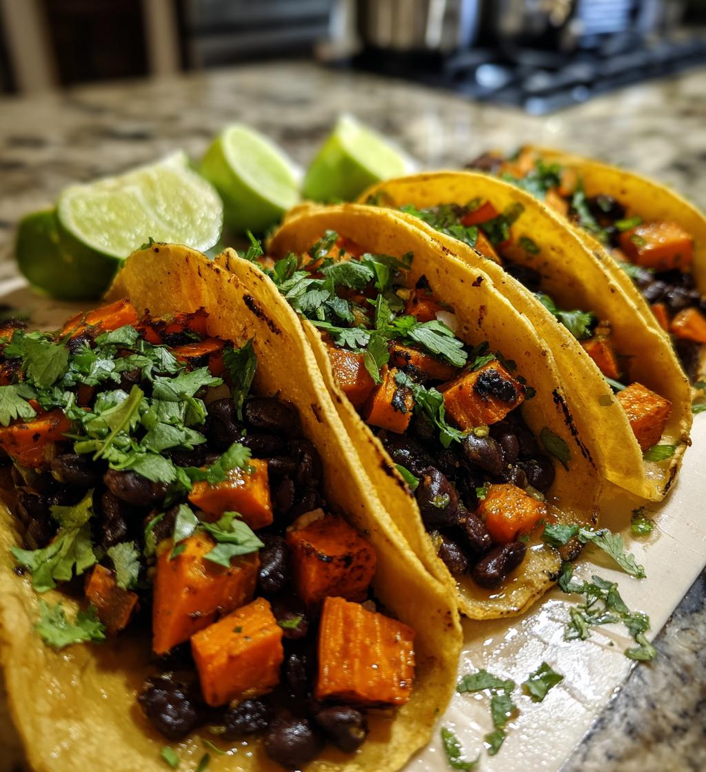 sweet potato black bean tacos - detail 1