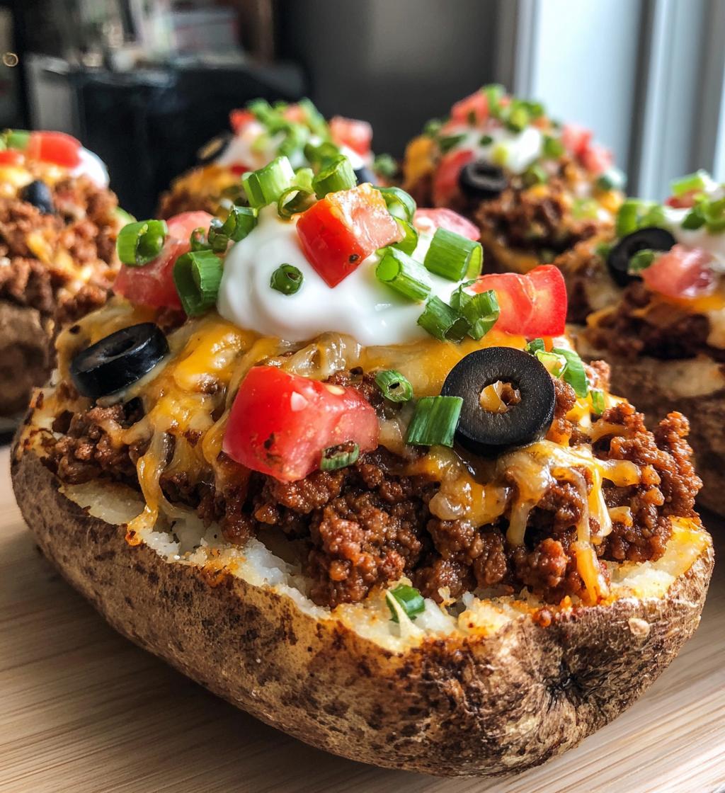taco stuffed baked potatoes recipe