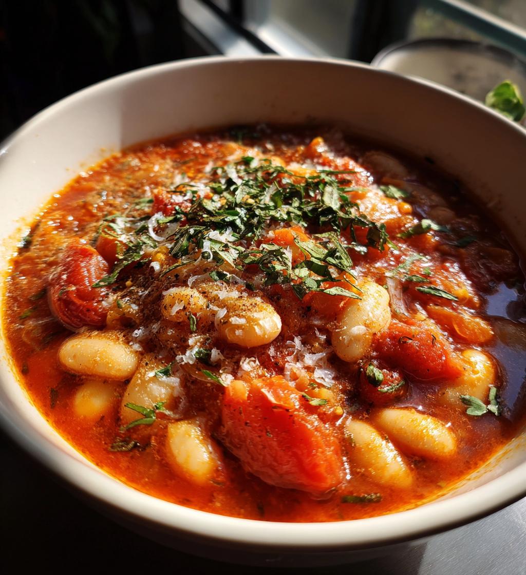 tomato and white bean soup - detail 1