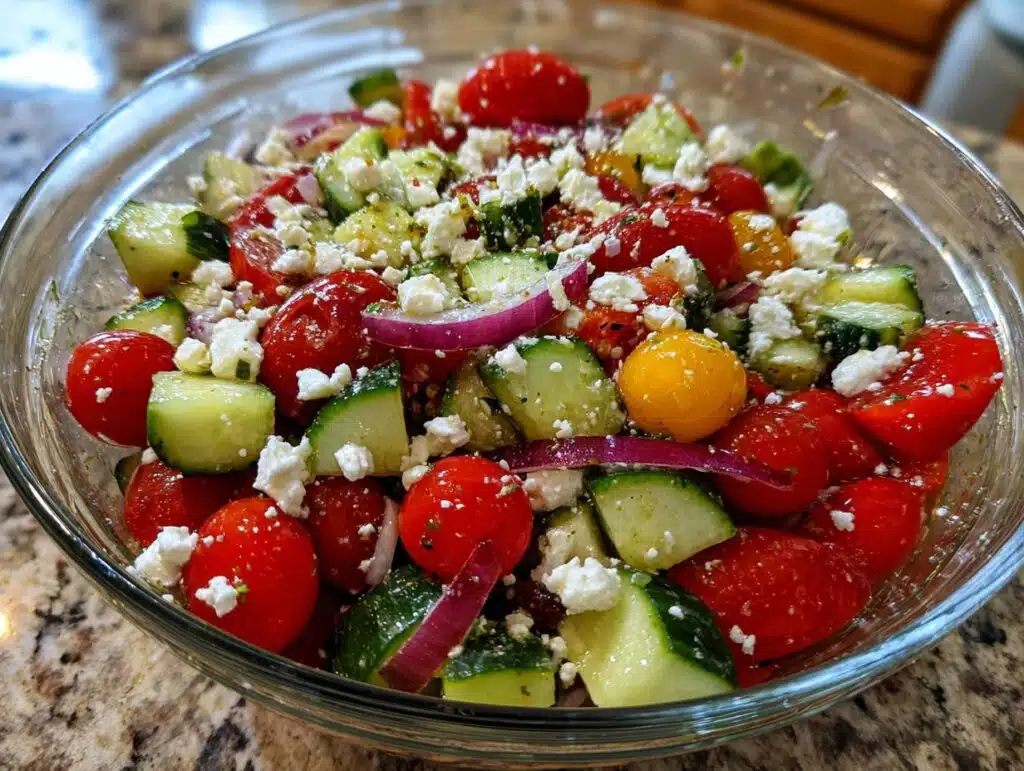 tomato cucumber feta salad