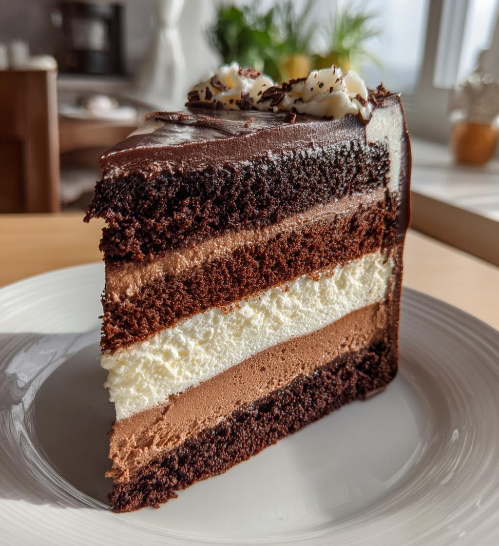 triple chocolate mousse cake - detail 1