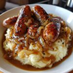 true bangers and mash with onion gravy