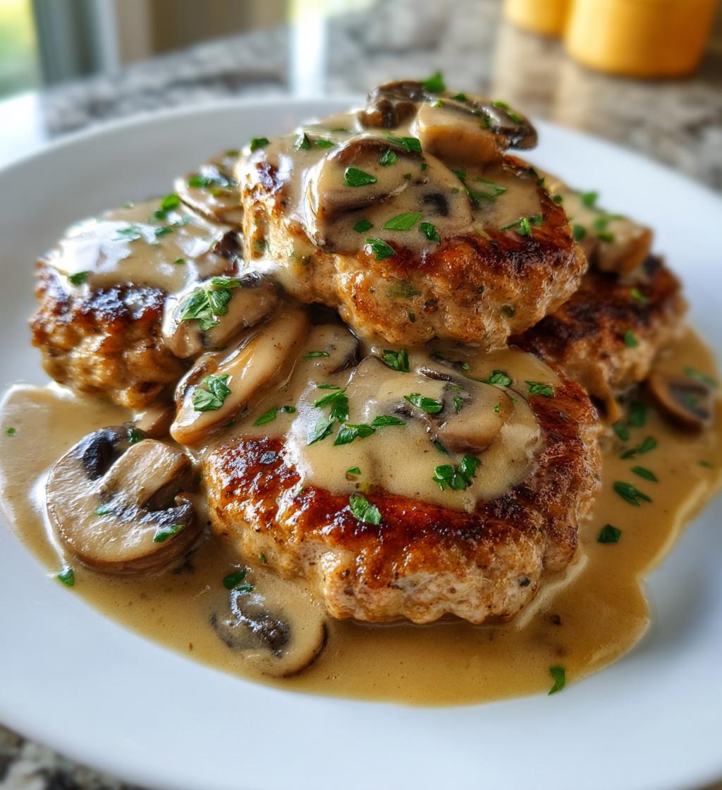 turkey salisbury steaks and mushroom gravy - detail 1