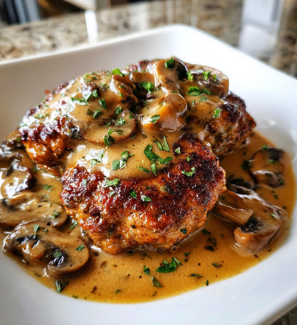turkey salisbury steaks and mushroom gravy