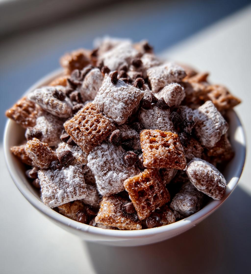 vanilla pudding muddy buddies no peanut butter - detail 1