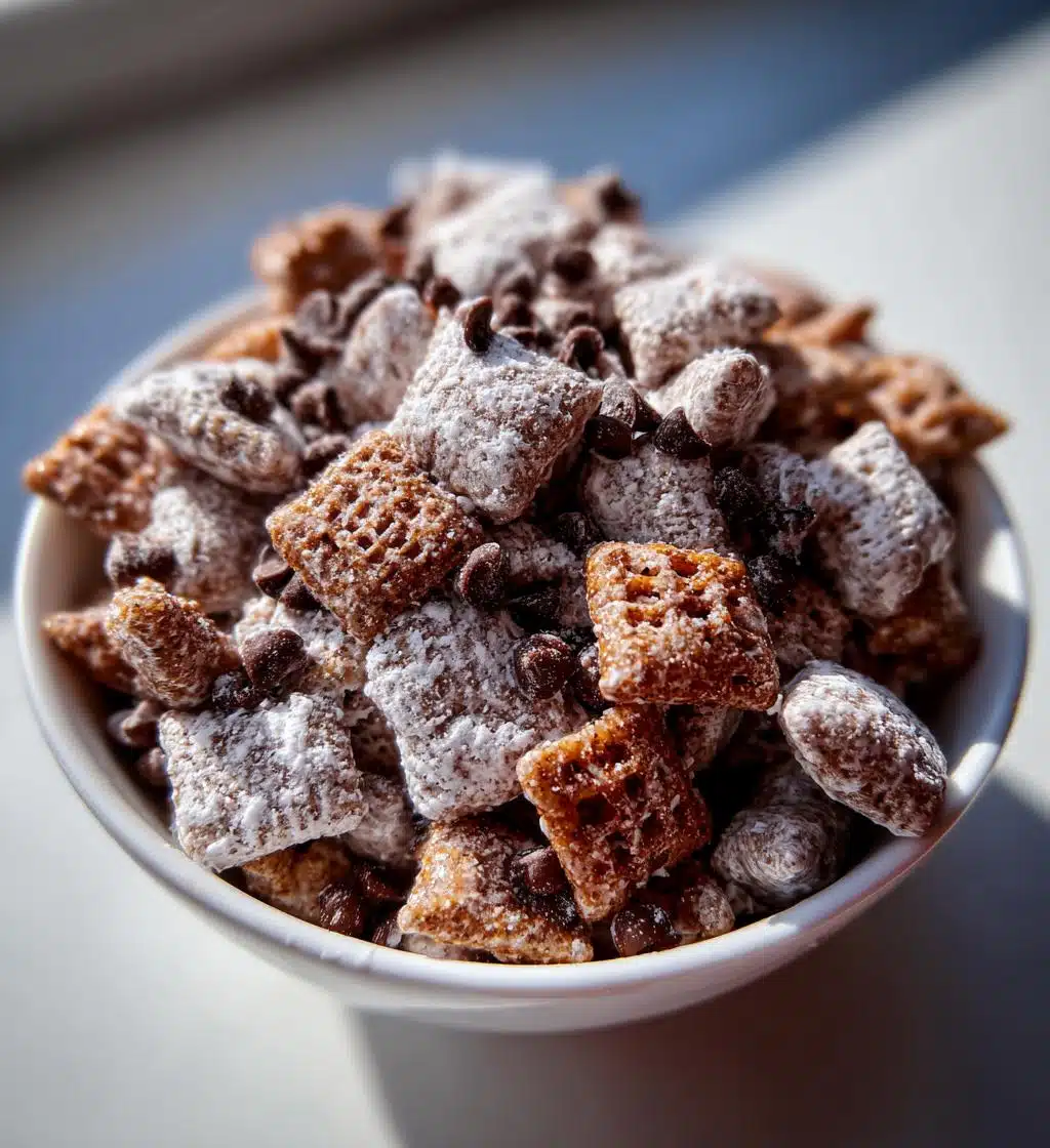 vanilla pudding muddy buddies no peanut butter - detail 1