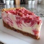 very strawberry crunch cheesecake slice