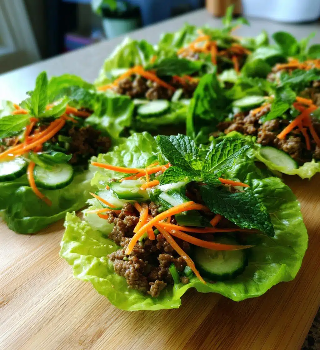 vietnamese beef lettuce wraps - detail 1