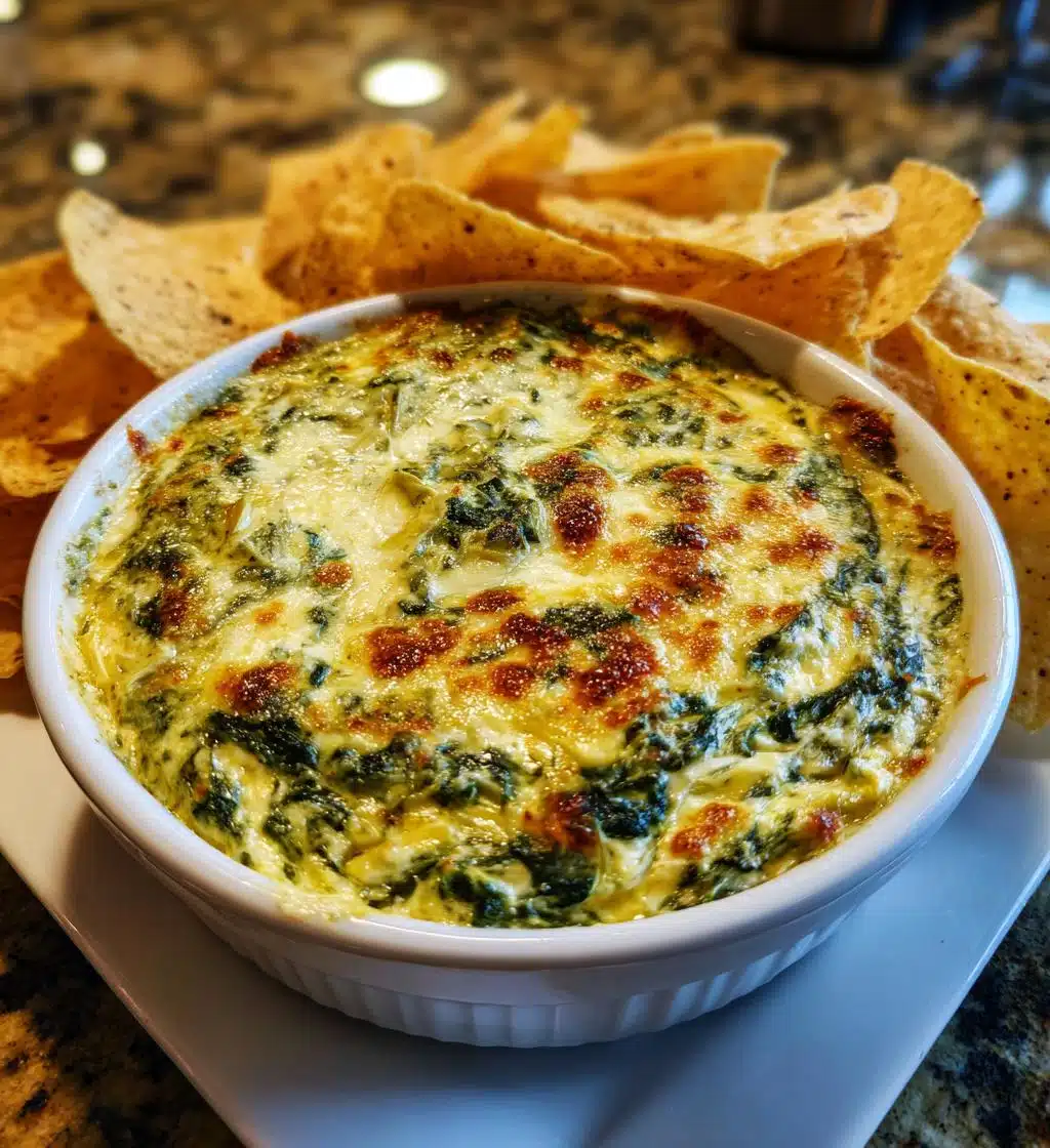 warm spinach artichoke dip - detail 1
