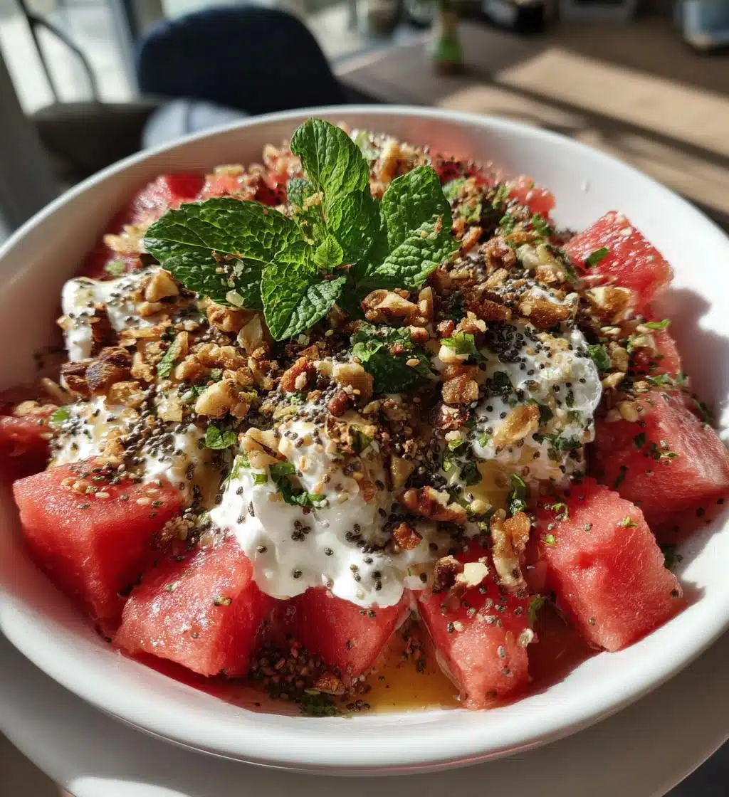 watermelon cottage cheese recovery bowl - detail 1