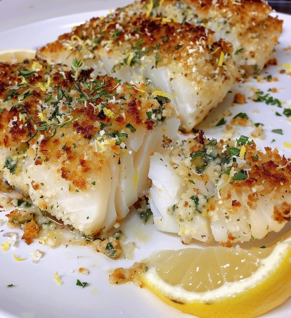 Baked Cod with Lemon Herb Crust