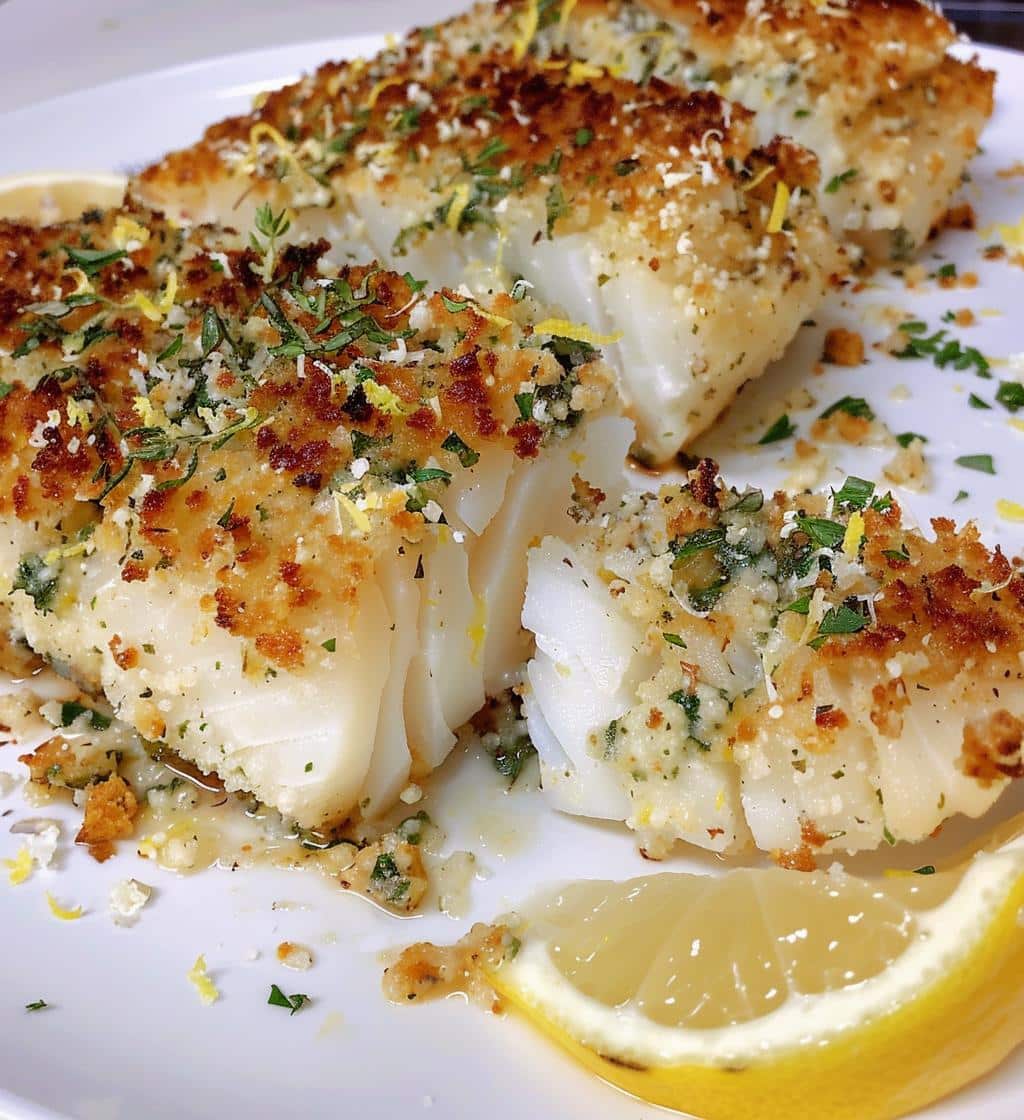Baked Cod with Lemon Herb Crust