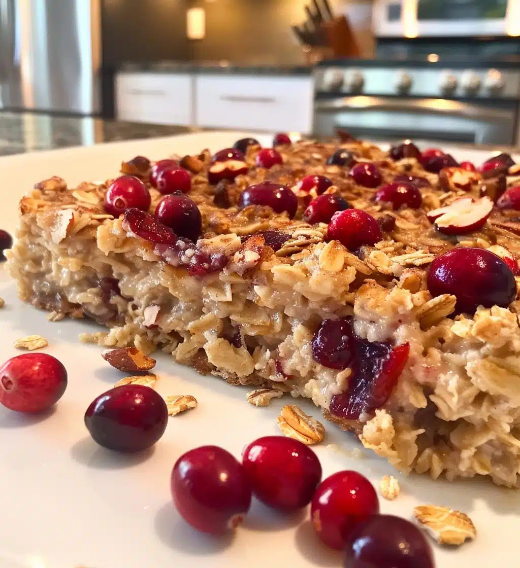 Baked Oatmeal with Cranberries - detail 1