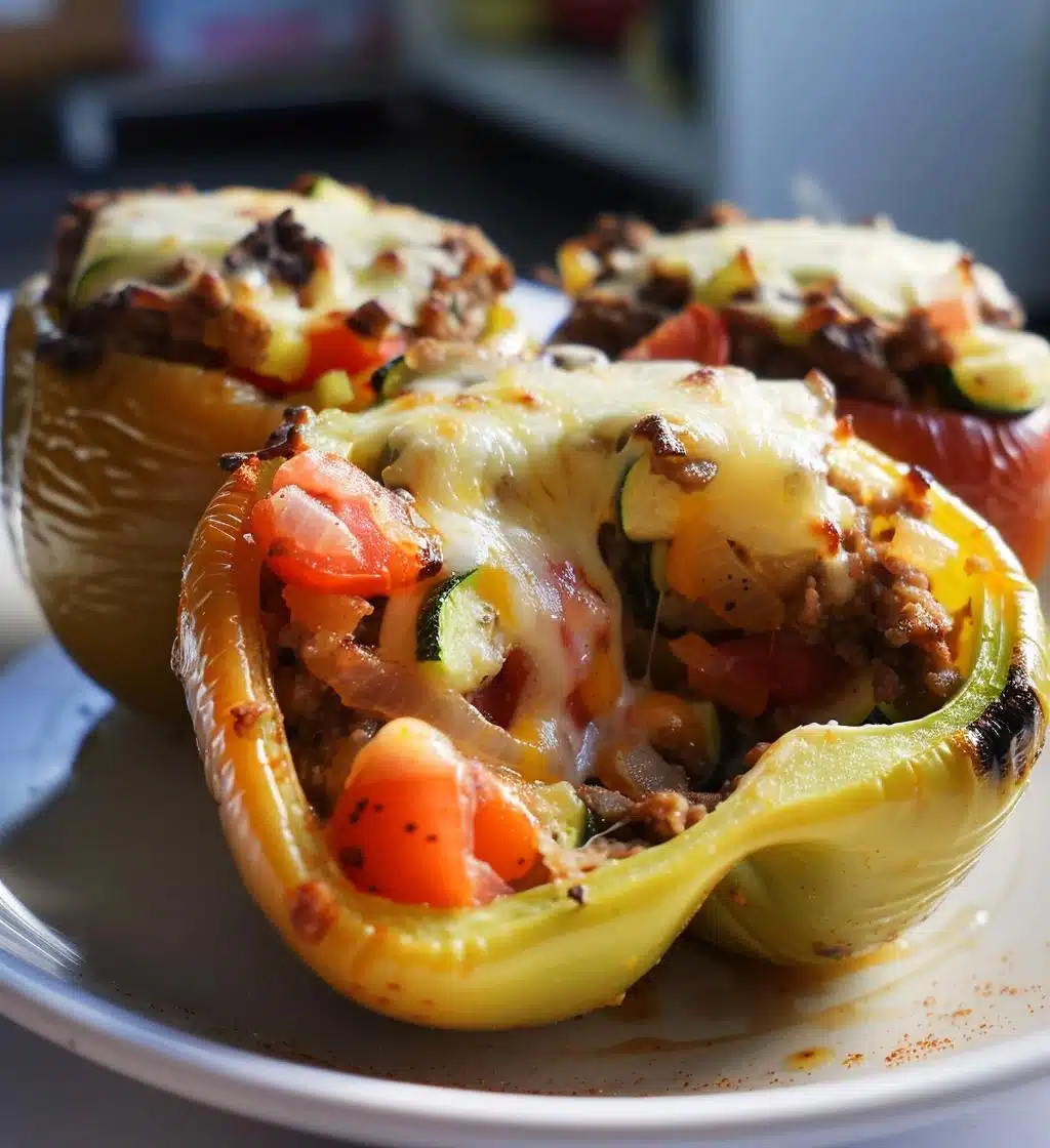 Beef & Veggie Stuffed Peppers (no rice or brown rice) - detail 1