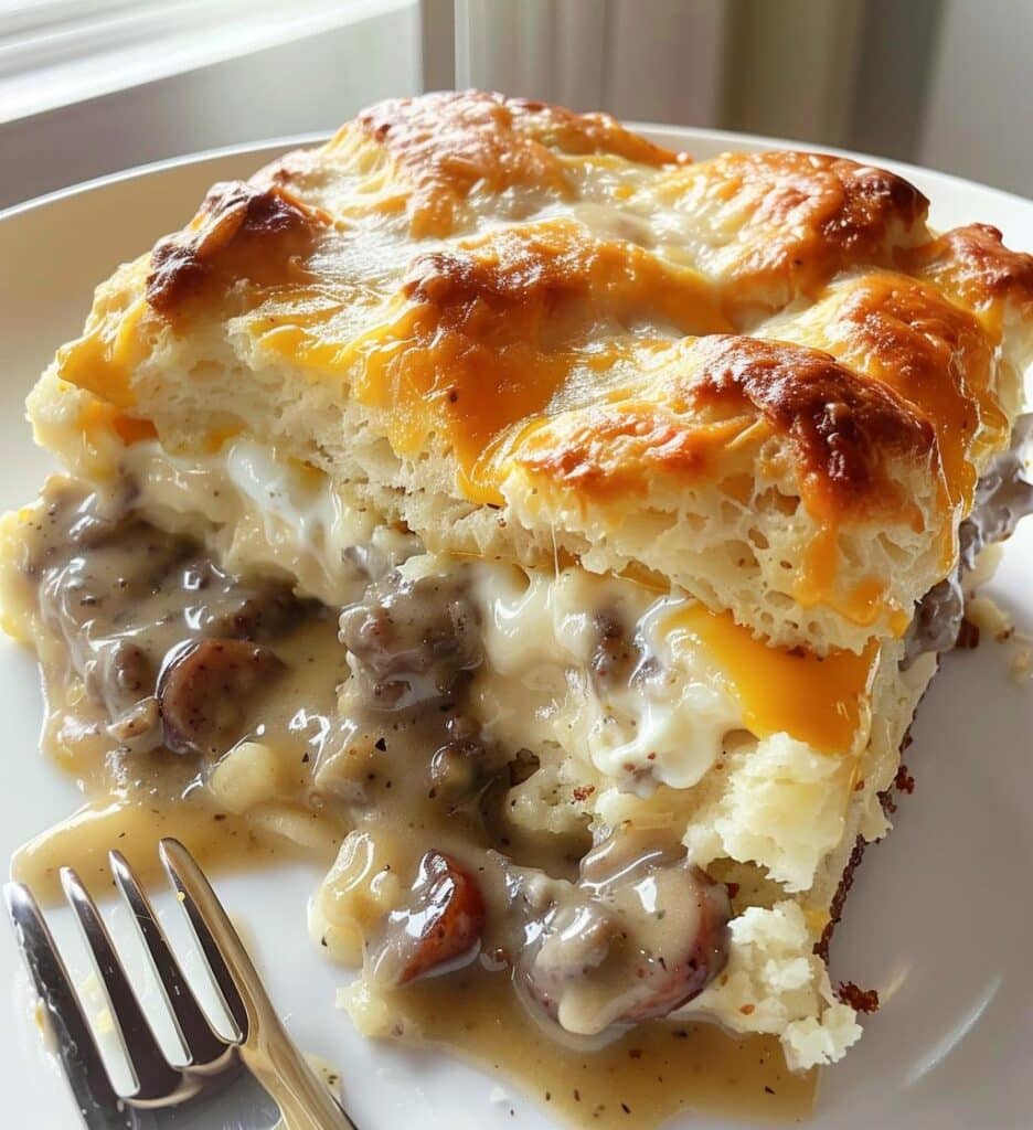 Biscuits & Gravy Breakfast Casserole