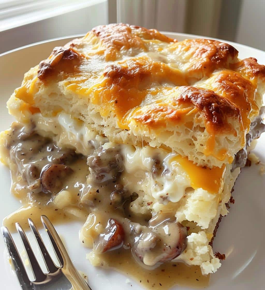 Biscuits & Gravy Breakfast Casserole