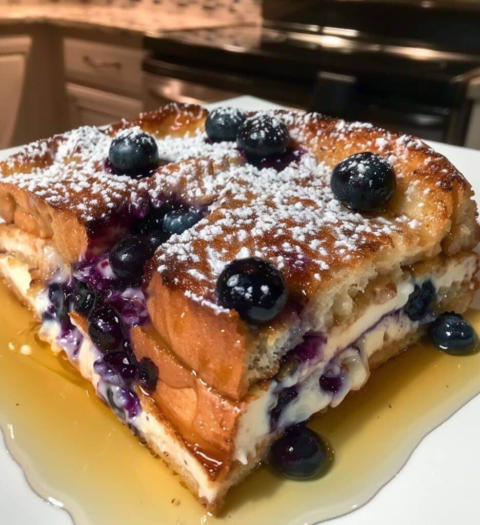 Blueberry Cream Cheese French Toast Casserole