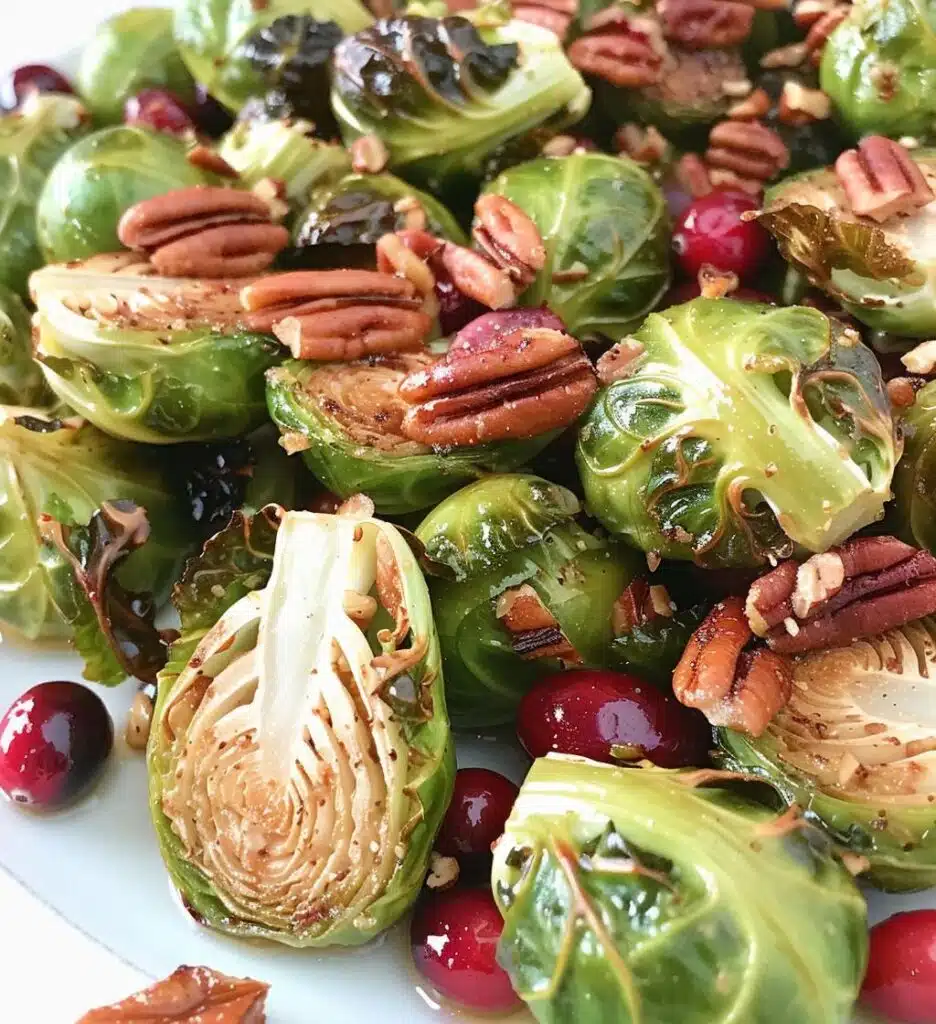 Brussels Sprouts with Cranberries & Pecans