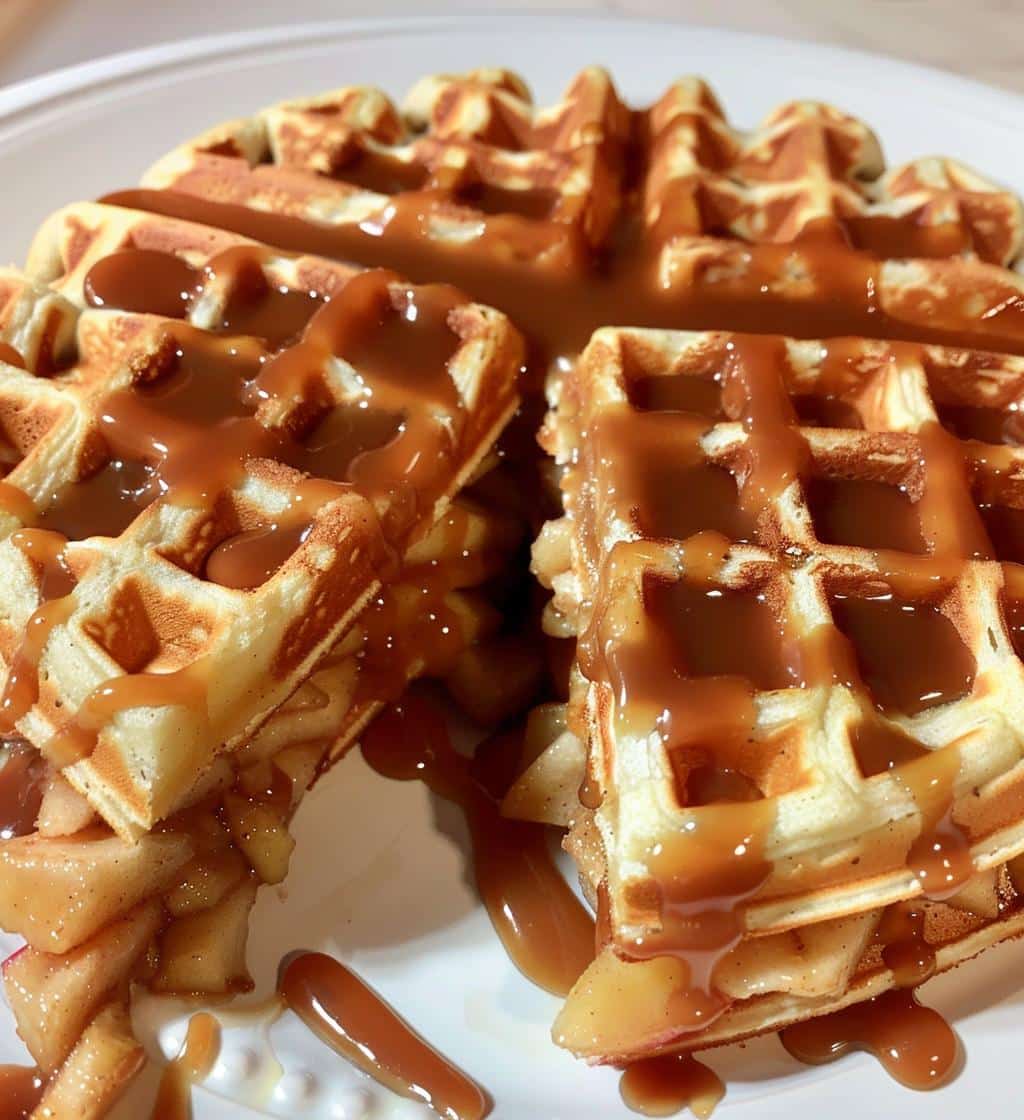 Caramel Apple Waffle Bake