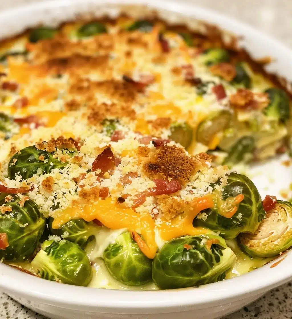 Cheddar Bacon (or no bacon) Brussels Sprouts Bake - detail 1