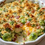 Cheddar Bacon (or no bacon) Brussels Sprouts Bake
