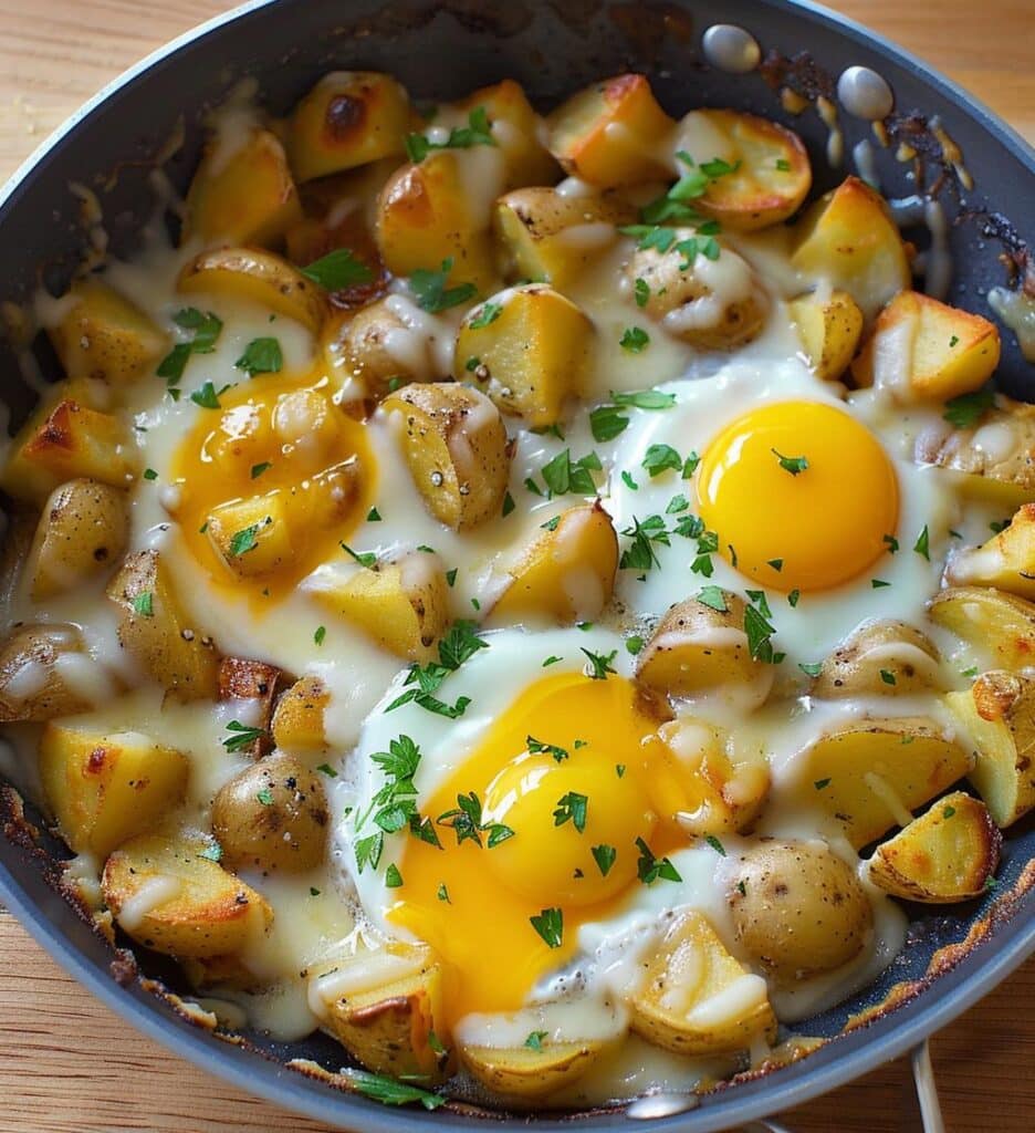 Cheesy Potato & Egg Skillet