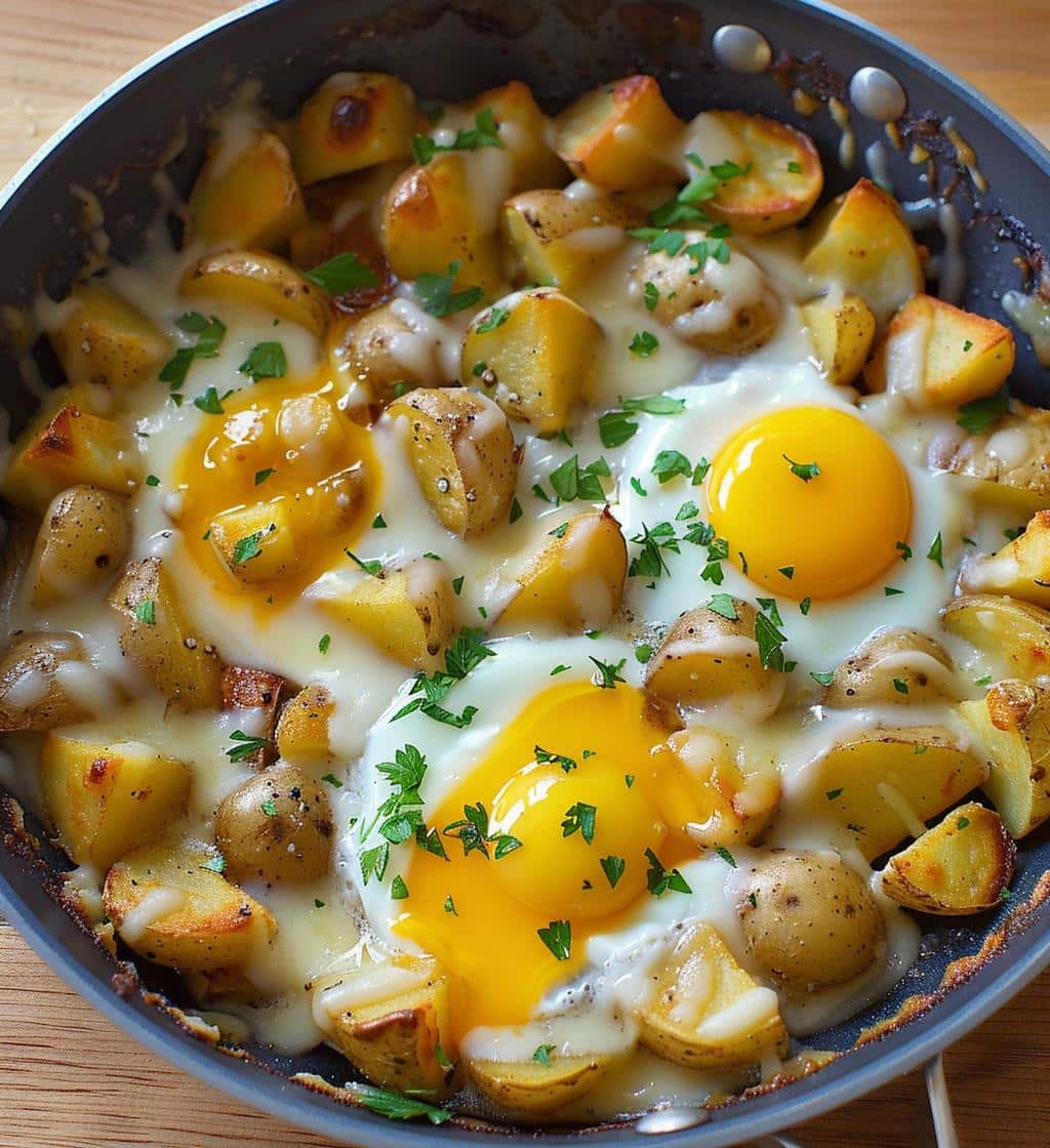 Cheesy Potato & Egg Skillet