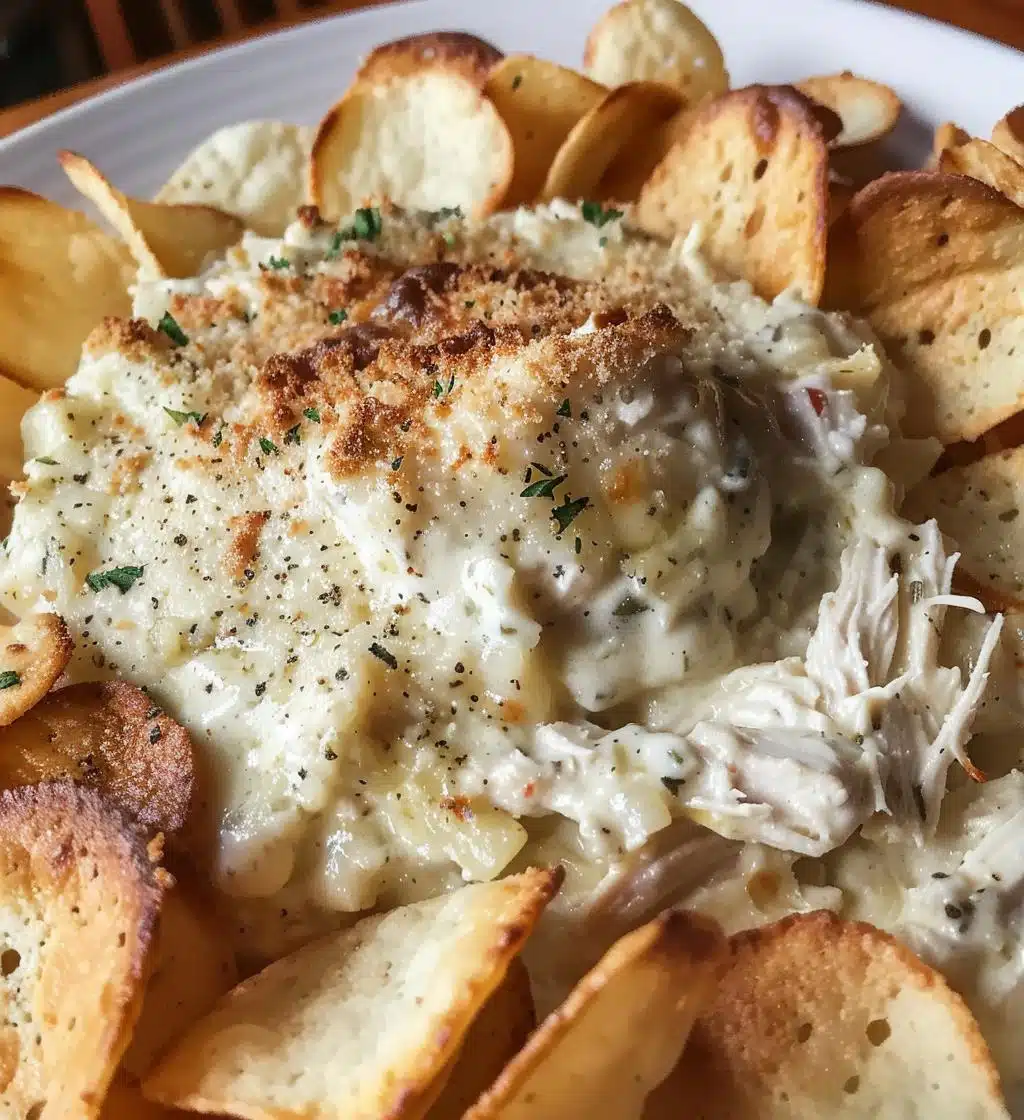 Chicken Alfredo Dip with Bread Chips - detail 1