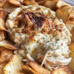 Chicken Alfredo Dip with Bread Chips
