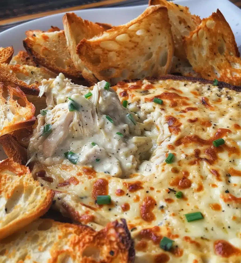 Chicken Alfredo Dip with Garlic Bread Chips - detail 1