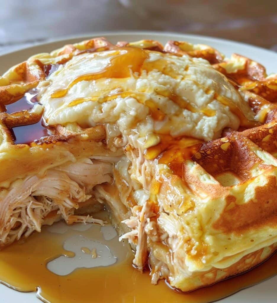 Chicken & Waffles Breakfast Bake