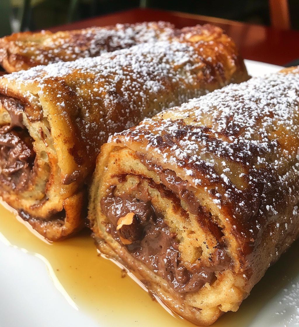 Chocolate Hazelnut French Toast Roll-Ups
