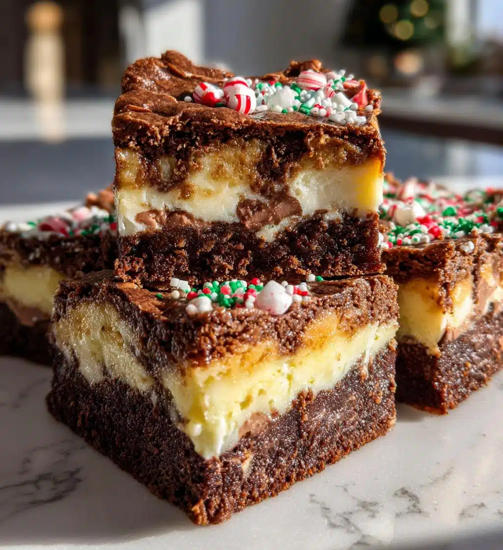 Christmas Brownie Cheesecake Bars - detail 1